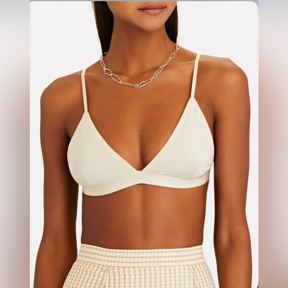 Johnathan Simkhai Jersey Triangle Bralette Champagne Large NWT - Picture 5 of 12